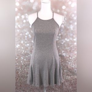 Ribbed stretch skater mini dress